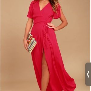 Lulus red wrap maxi dress